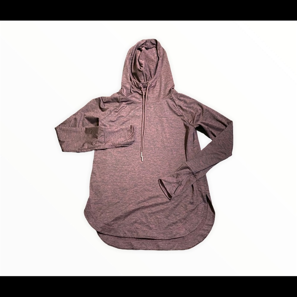 Athleta Maroon Semi Fitted Hoodie Sweatshirt - Picture 1 of 4